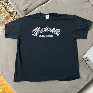 Martin & Co American Guitar Manufactuer Black  T-Shirt Size XL